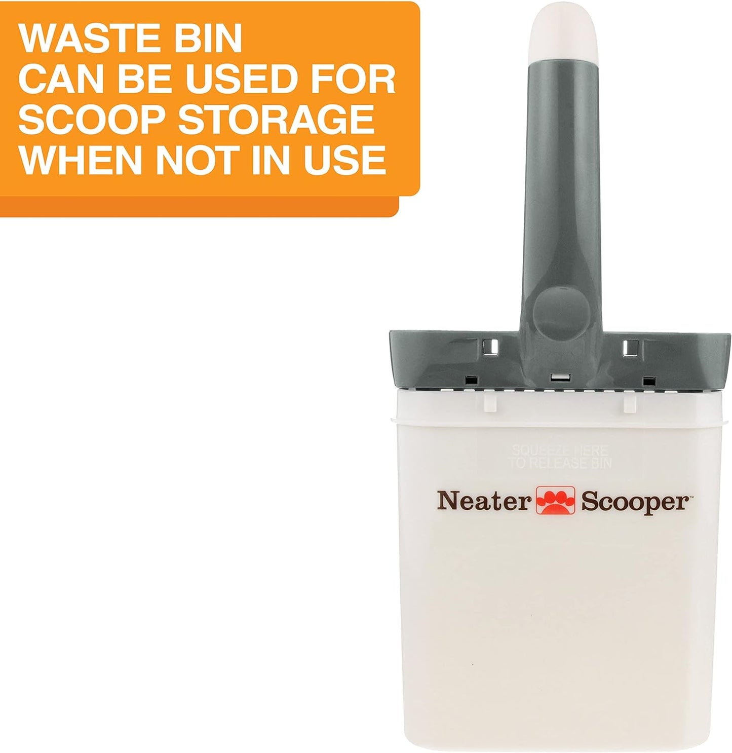 Neater Pets Neater Scooper Standard Cat Litter Scoop, 60 Refill Bags – Mess-Free Cat Litter Scooper with Bag, Spill-Proof Kitty Box Sifter, Bin Doubles as Poop Shovel Holder, for Single-Cat Households