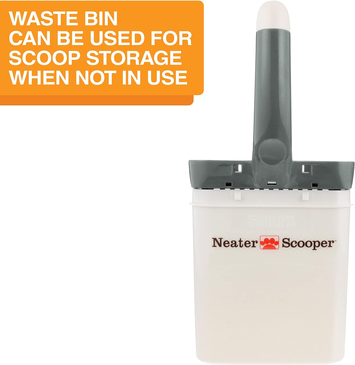 Neater Pets Neater Scooper Standard Cat Litter Scoop, 60 Refill Bags – Mess-Free Cat Litter Scooper with Bag, Spill-Proof Kitty Box Sifter, Bin Doubles as Poop Shovel Holder, for Single-Cat Households